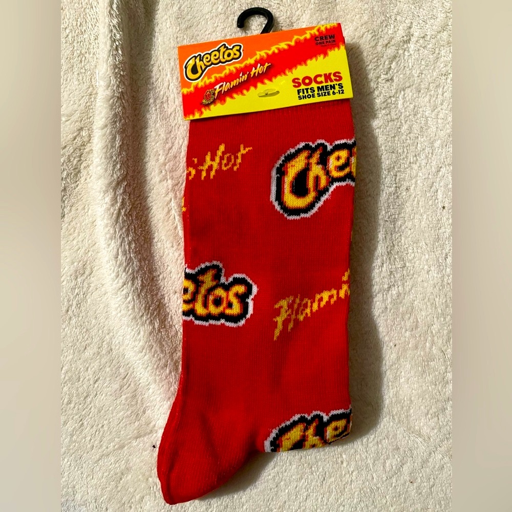 Cheetos Flaming Hot crew socks Men’s / unisex size 6-12